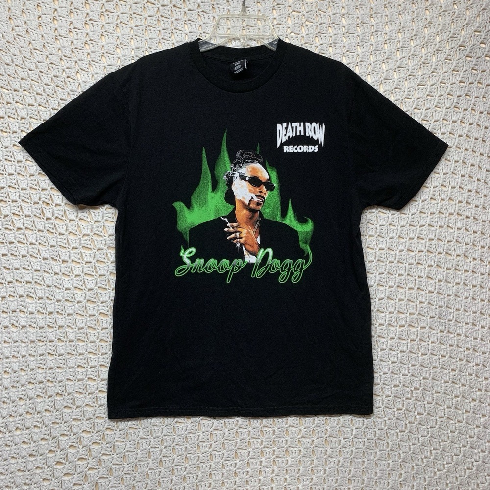 Snoop Dogg T-Shirt Men's Size‎  L Black Death Row Records Crew Neck Short Sleeve
